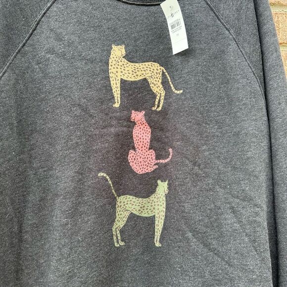 Gray Sweatshirt with Animal Print Design - Picture 2 of 5